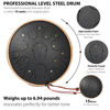 Picture of Steel Tongue Drum 14 Inch 15 Notes, Tongue Drum C Major, Steel Drums for Adults, Hang Drum Instrument, Hand Pan Drum with Music Book, Handpan Mallets, Carry Bag, C Major, Black