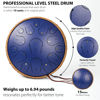 Picture of Steel Tongue Drum - 14 Inches 15 Notes Tongue Drum - Hand Pan Drum with Music Book, Handpan Drum Mallets and Carry Bag, C Major (Deep Blue)