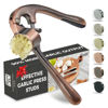 Picture of Premium Garlic Press, Professional Garlic Mincer, Easy to Squeeze and Clean, Rust Proof & Dishwasher Safe, Efficient Ginger Crusher - Antique Copper