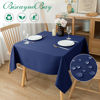 Picture of Biscaynebay Textured Fabric Tablecloths 60 X 60 Inches Square, Navy Water Resistant Tablecloths for Dining, Kitchen, Wedding and Parties etc. Machine Washable