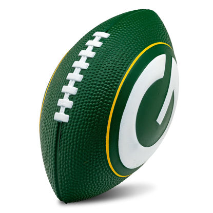 Picture of Franklin Sports NFL Green Bay Packers Football - Kids Foam Football - Soft Football - Mini Size - Perfect for Gameday - 8.5" 3D Logos!