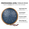 Picture of Steel Tongue Drum, 13 Inches 15 Notes Tongue Drum, Steel Drums for Adults, Steel Pan Drum Song Book, Hand Pan Drum Mallets, Handpan C Major, Navy Blue