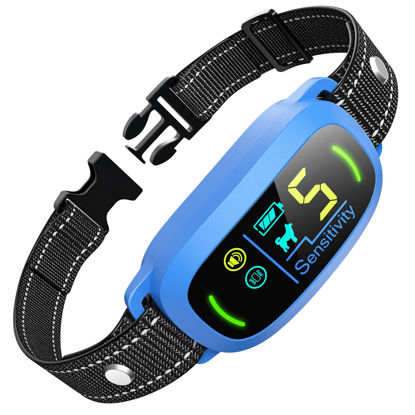 Picture of FAFAFROG Bark Collar, Rechargeable Dog Bark Collar with 5 Adjustable Sensitivity and Intensity Beep Vibration, Anti Barking Collar for Small Medium Large Breed Dogs (Blue)
