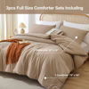 Picture of ROSGONIA Comforter Full Size for Girls Boys Teens Taupe Brown, 3pcs(1 Boho Tan Comforter & 2 Pillowcases), Lightweight Dorm Bedding All Season Bed Set