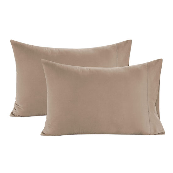Picture of LANE LINEN Pillow Case Covers King Set of 2 100% Egyptian Cotton Sateen Soft Cool & Smooth 1000 Thread Count Cases - Taupe
