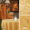 Picture of Biscaynebay Fall Tablecloth Textured Fabric Round Tablecloths 70", Fall Gold Thanksgiving Autumn Harvest Water Resistant Fabric Tablecloths for Kitchen, Dining, Wedding, Parties Machine Washable