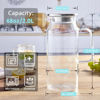 Picture of 2 Pack 2 Liter 68 oz 2.1 Qt Glass Pitcher with Lid and Spout, Bivvclaz Water Pitcher for Fridge, Glass Carafe for Hot/Cold Water, Large Iced Tea Pitcher for Coffee, Juice and Homemade Beverage