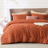 Picture of Bedsure Queen Comforter Set - Burnt Orange Soft Bedding for All Seasons, Cationic Dyed Bed Set, 3 Pieces, 1 Queen Size Comforter (90"x90") and 2 Pillow Shams (20"x26"+2")