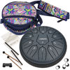 Picture of LEKATO Steel Tongue Drum With Bag, 6 Inch 11 Notes Steel Drum Beginner handpan Drum Percussion for Meditation Yoga Musical Education, Navy Blue