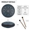 Picture of LEKATO Steel Tongue Drum With Bag, 6 Inch 11 Notes Steel Drum Beginner handpan Drum Percussion for Meditation Yoga Musical Education, Navy Blue