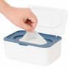 Picture of Wipes Dispenser, Wipe Holder for Baby & Adult, Seposeve Refillable Wipe Container, Keeps Wipes Fresh, One-Handed Operation. Non-Slip, Easy Open/Close Wipes Pouch Case, Blue
