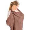 Picture of Konssy Muslin Nursing Cover for Baby Breastfeeding, Breathable 100% Cotton Breastfeeding Cover with Rigid Hoop for Mother Nursing Apron, Multi-use Carseat Canopy (Chestnut)