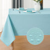 Picture of Veblandy Rectangle Tablecloth Waterproof 52x70 inch Linen Textured Table Cloth Stain and Wrinkle Resistant Washable, Decorative Fabric Table Cover for Dining, Party and Camping, Aqua