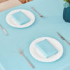 Picture of Veblandy Rectangle Tablecloth Waterproof 52x70 inch Linen Textured Table Cloth Stain and Wrinkle Resistant Washable, Decorative Fabric Table Cover for Dining, Party and Camping, Aqua
