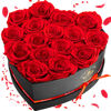 Picture of Impouo 16 Preserved Flower, Fresh Forever Roses in Heart Shape Box, Eternal Roses, Birthday Gifts for Women, Wife, Her, Mother's Day, Valentine's Day-Red Roses