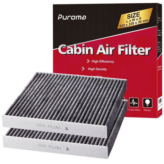 Picture of Puroma Cabin Air Filter with Activated Carbon, Replacement for CP134, CF10134, Honda & Acura, Civic, CR-V, Odyssey, CSX, ILX, MDX, RDX, AT134 (2 pc)