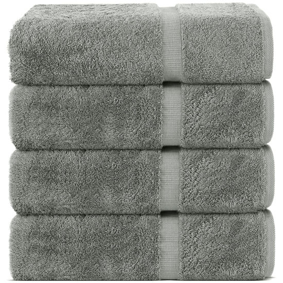 Picture of Chakir Turkish Linens | Hotel & Spa Quality 100% Cotton Premium Turkish Towels | Soft & Absorbent (4-Piece Bath Towels, Gray)