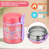 Picture of Pawtong 10oz Soup Thermo for Hot Food Kids Insulated Food Jar,Thermo Hot Food Lunch Container, Width Mouth Stainless Steel Lunch Box for Kids with Spoon (Pink-mermaid)