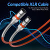 Picture of XLR to XLR Cable 100 Feet, Premium XLR Microphone Cable, Heavy Duty 22AWG OFC XLR Male to Female Cord, 3-Pin Shielded Mic Speaker Cable, Zinc Alloy Connectors, Metal Spring SR, Orange