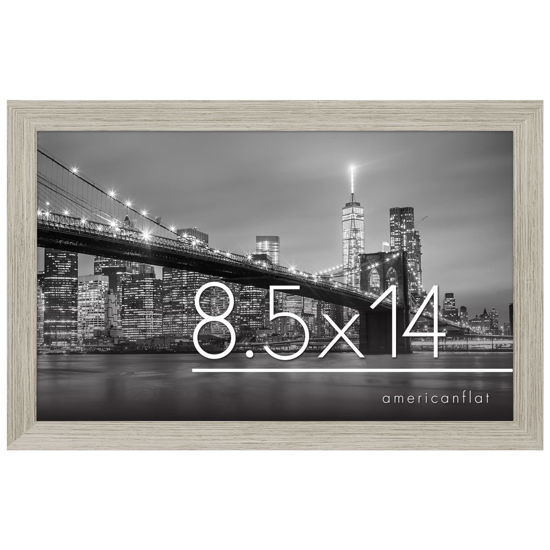 Picture of Americanflat 8.5x14 Picture Frame with Shatter-Resistant Glass - Gallery Style Frame with Engineered Wood - Signature Collection - Photo Frame for Wall Display - Driftwood