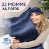 Picture of Blissy Silk Pillowcase - 100% Pure Mulberry Silk - 22 Momme 6A High-Grade Fibers - Silk Pillow Cover for Hair & Skin - Regular, Queen & King with Hidden Zipper (Queen, Blue)