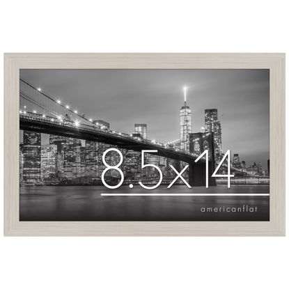 Picture of Americanflat 8.5x14 Picture Frame with Shatter-Resistant Glass - Gallery Style Frame with Engineered Wood - Signature Collection - Photo Frame for Wall Display - Light Wood