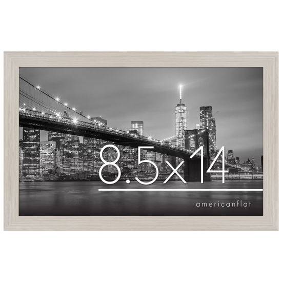 Picture of Americanflat 8.5x14 Picture Frame with Shatter-Resistant Glass - Gallery Style Frame with Engineered Wood - Signature Collection - Photo Frame for Wall Display - Light Wood
