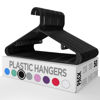 Picture of Utopia Home Plastic Hangers 50 Pack - Clothes Hanger with Hooks - Durable & Space Saving Coat Hanger - Heavy Duty Black Hangers - Skirt Hangers
