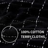 Picture of Homaxy 100% Cotton Terry Kitchen Towels(Navy+Grey+Black, 13 x 28 inches), Checkered Designed, Soft and Super Absorbent Dish Towels, 6 Pack