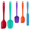 Picture of HOTEC Food Grade Silicone Rubber Spatula Set for Baking, Cooking, and Mixing High Heat Resistant Non Stick Dishwasher Safe BPA-Free Multicolor Set of 5