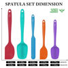 Picture of HOTEC Food Grade Silicone Rubber Spatula Set for Baking, Cooking, and Mixing High Heat Resistant Non Stick Dishwasher Safe BPA-Free Multicolor Set of 5