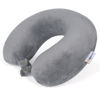 Picture of SAIREIDER Travel Pillows for Sleeping Airplane 100% Pure Memory Foam Neck Pillow for Airplanes Washable Cover(Grey)