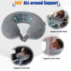 Picture of SAIREIDER Travel Pillows for Sleeping Airplane 100% Pure Memory Foam Neck Pillow for Airplanes Washable Cover(Grey)