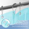 Picture of downluxe Waterproof Frosted Shower Curtain Liner - PEVA Lightweight Plastic Shower Liner with 3 Magnets, Shower Curtains for Bathroom, 72" x 72", Blue
