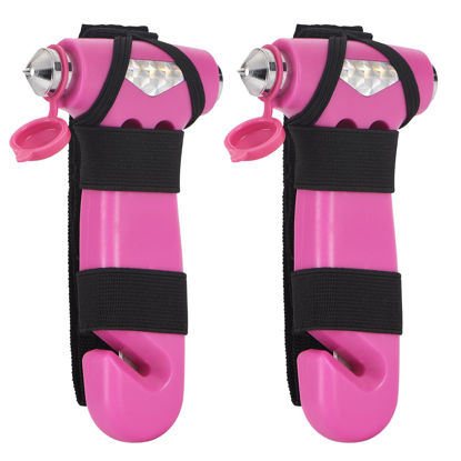 Picture of MOTORBUDDY 2 Pack Car Safety Hammer, Pink Emergency Escape Hammer with Window Breaker and Seatbelt Cutter
