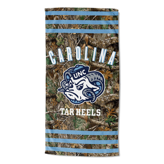 Picture of Northwest NCAA North Carolina Tar Heels Unisex-Adult Beach Towel, 30" x 60", Realtree Stripes
