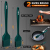 Picture of Walfos Silicone Basting Pastry Brush, 2 Size Pastry Brush Set, Perfect for BBQ Grill Kitchen Cooking, BPA Free and Dishwasher Safe, 2 Pcs (Ink Green)