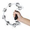 Picture of EastRock Tambourine,Metal Jingles Hand Held Percussion-Half Moon Tambourine for Kids, Adults, KTV, Party WHITE