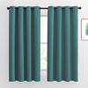 Picture of NICETOWN Blackout Curtains for Kids Room - Triple Weave Microfiber Home Thermal Insulated Solid Ring Top Blackout Panels/Drapes for Bedroom(Sea Teal, Set of 2, 52 x 63 Inch)