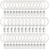 Picture of AMZSEVEN 40 Pack Metal Curtain Rings with Clips, Drapery Clips Hooks, Decorative Curtain Rod Clips Hangers 1.5 Inch Interior Diameter Eyelets, Rustproof White