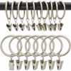 Picture of AMZSEVEN 100 Pack Metal Curtain Rings with Clips, Drapery Clips Hooks, Decorative Curtain Rod Clips Hangers 1.5 Inch Interior Diameter Eyelets, Matte Silver