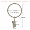 Picture of AMZSEVEN 100 Pack Metal Curtain Rings with Clips, Drapery Clips Hooks, Decorative Curtain Rod Clips Hangers 1.5 Inch Interior Diameter Eyelets, Matte Silver