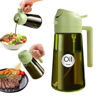 Picture of YARRAMATE 16oz/470ml Light-Blocking Dark Oil Sprayer for Cooking, 2 in 1 Olive Oil Dispenser Bottle for Kitchen, Premium Dark Green Glass Oil Bottle, Food-Grade Oil Mister for Air Fryer, BBQ (Green)