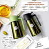 Picture of YARRAMATE 16oz/470ml Light-Blocking Dark Oil Sprayer for Cooking, 2 in 1 Olive Oil Dispenser Bottle for Kitchen, Premium Dark Green Glass Oil Bottle, Food-Grade Oil Mister for Air Fryer, BBQ (Green)