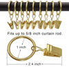 Picture of AMZSEVEN 100 Pack Metal Curtain Rings with Clips, Curtain Hangers Clips, Drapery Clips with Rings, Drapes Rings 1 in Interior Diameter, Fits Diameter 5/8 in Curtain Rod, Gold Color