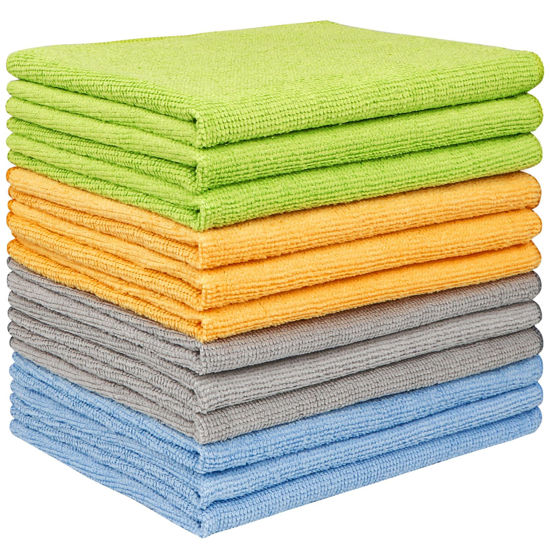 Picture of AIDEA Microfiber Cleaning Cloth 12 Pack, 12inx16in Microfiber Towel for Cars, Soft & Absorbent Microfiber Towels, Lint Free Cleaning Cloth, Premium Wash Cloth for House, Kitchen, Car, Shop Towels
