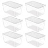 Picture of Vtopmart 6 Pack Clear Stackable Storage Bins with Lids, Medium Plastic Containers with Handle for Pantry Organizer and Storage,Perfect for Kitchen,Fridge,Cabinet, Closet,Bathroom Organization