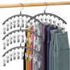 Picture of Legging Organizer for Closet, Metal Yoga Pants Hangers 4 Pack w/10 Clips Holds 40 Leggings, Space Saving Hanging Closet Organizer w/Rubber Coated Closet Organizers and Storage, Black
