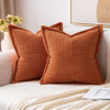 Picture of MIULEE Rust Pillow Covers 20x20 Inch with Splicing Set of 2 Super Soft Boho Striped Corduroy Pillow Covers Broadside Decorative Textured Throw Pillows for Couch Cushion Livingroom