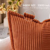 Picture of MIULEE Rust Pillow Covers 20x20 Inch with Splicing Set of 2 Super Soft Boho Striped Corduroy Pillow Covers Broadside Decorative Textured Throw Pillows for Couch Cushion Livingroom